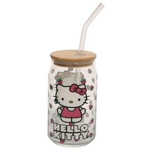 NEW Sanrio Hello Kitty Strawberries Glass Cup